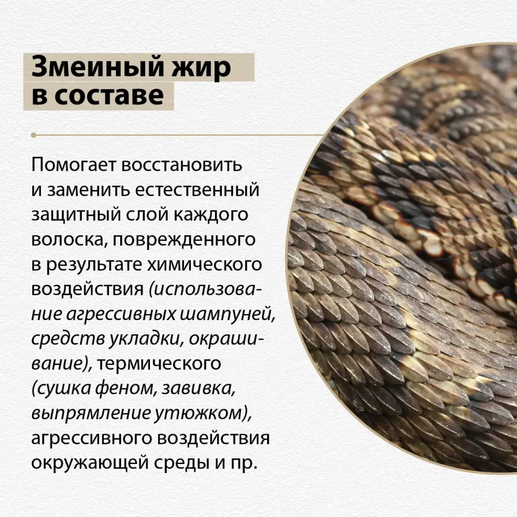 Mască fortifiantă pentru păr „grăsime de șarpe” 2
