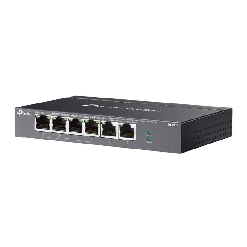 Switch de rețea tp-link ds106p, 4x ieee 802.3af/at poe+ 2