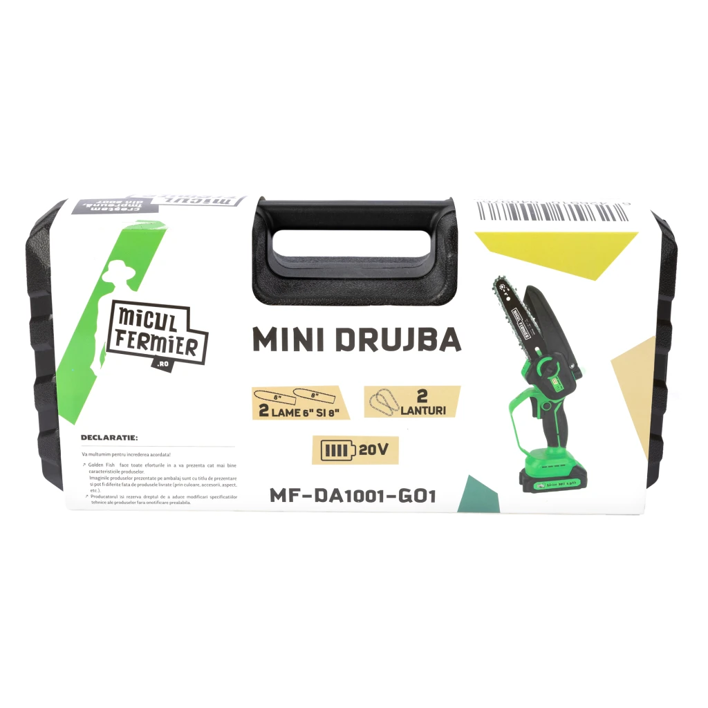 Fierestrau cu 2 lanturi si 2 lame cu acumulator micul fermier 20v 2