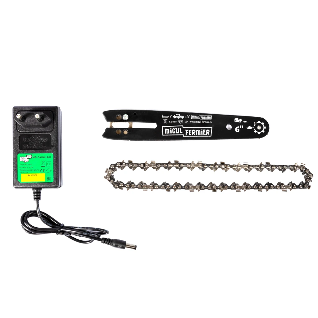 Fierestrau cu 2 lanturi si 2 lame cu acumulator micul fermier 20v 12