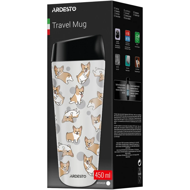 Cană termos ardesto ar2645cr, 0,45l, gri 3