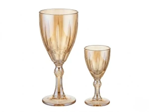 Set 12 cupe sticlă ambră 6+6