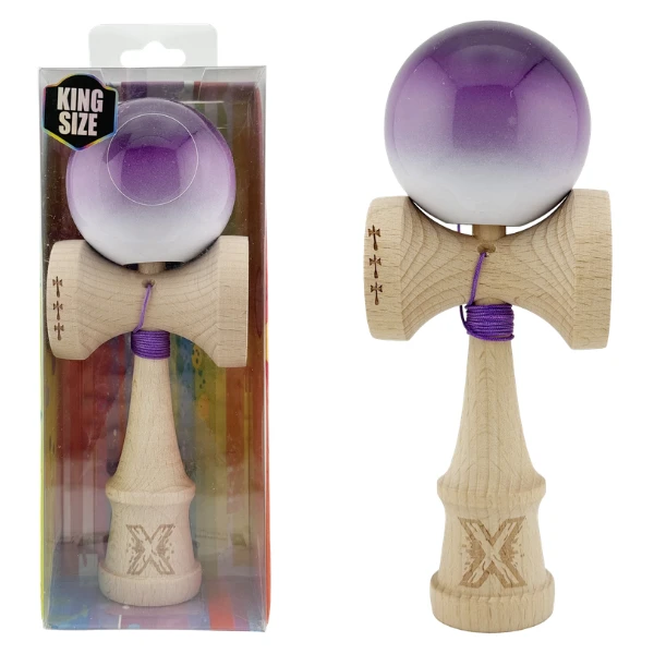 "kendama flippy x original", profesională, rulment metalic, ața 55 cm, ultra aderent, cupe mari, 7 х 6 х 18 cm, mov-alb 2