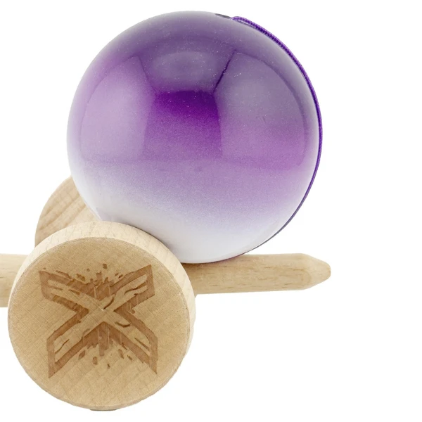 "kendama flippy x original", profesională, rulment metalic, ața 55 cm, ultra aderent, cupe mari, 7 х 6 х 18 cm, mov-alb 6