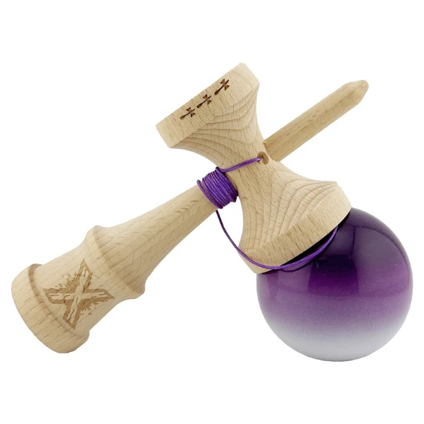 "kendama flippy x original", profesională, rulment metalic, ața 55 cm, ultra aderent, cupe mari, 7 х 6 х 18 cm, mov-alb 4