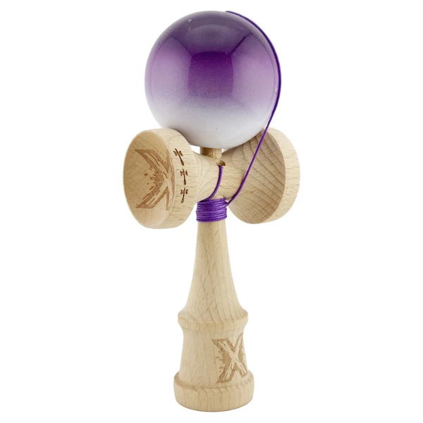 "kendama flippy x original", profesională, rulment metalic, ața 55 cm, ultra aderent, cupe mari, 7 х 6 х 18 cm, mov-alb 11