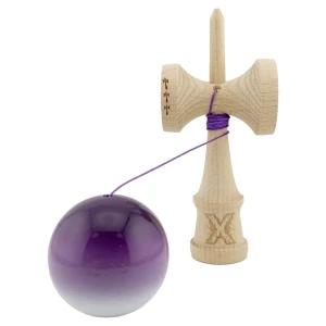 "kendama flippy x original", profesională, rulment metalic, ața 55 cm, ultra aderent, cupe mari, 7 х 6 х 18 cm, mov-alb Thumbnail 5