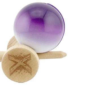 "kendama flippy x original", profesională, rulment metalic, ața 55 cm, ultra aderent, cupe mari, 7 х 6 х 18 cm, mov-alb Thumbnail 6