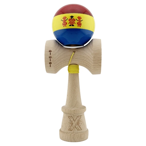 «kendama super sticky x original», profesională, rulment metalic, ața 62/65 cm, ultra aderent, king size 7.5 x 6 x 18 cm, stil romanesc 2