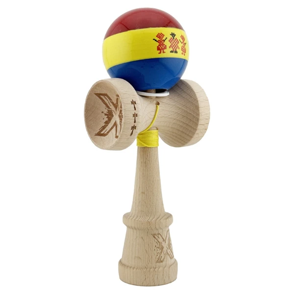 «kendama super sticky x original», profesională, rulment metalic, ața 62/65 cm, ultra aderent, king size 7.5 x 6 x 18 cm, stil romanesc 11