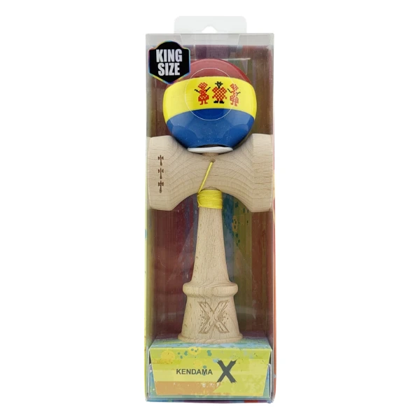 «kendama super sticky x original», profesională, rulment metalic, ața 62/65 cm, ultra aderent, king size 7.5 x 6 x 18 cm, stil romanesc 3