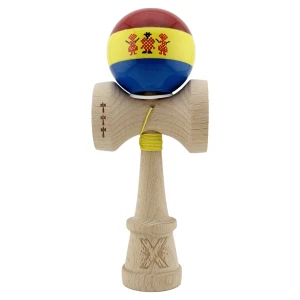 «kendama super sticky x original», profesională, rulment metalic, ața 62/65 cm, ultra aderent, king size 7.5 x 6 x 18 cm, stil romanesc Thumbnail 2