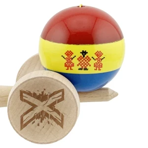 «kendama super sticky x original», profesională, rulment metalic, ața 62/65 cm, ultra aderent, king size 7.5 x 6 x 18 cm, stil romanesc Thumbnail 7