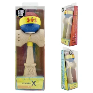 «kendama super sticky x original», profesională, rulment metalic, ața 62/65 cm, ultra aderent, king size 7.5 x 6 x 18 cm, stil romanesc Thumbnail 12