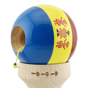 «kendama super sticky x original», profesională, rulment metalic, ața 62/65 cm, ultra aderent, king size 7.5 x 6 x 18 cm, stil romanesc Thumbnail 8