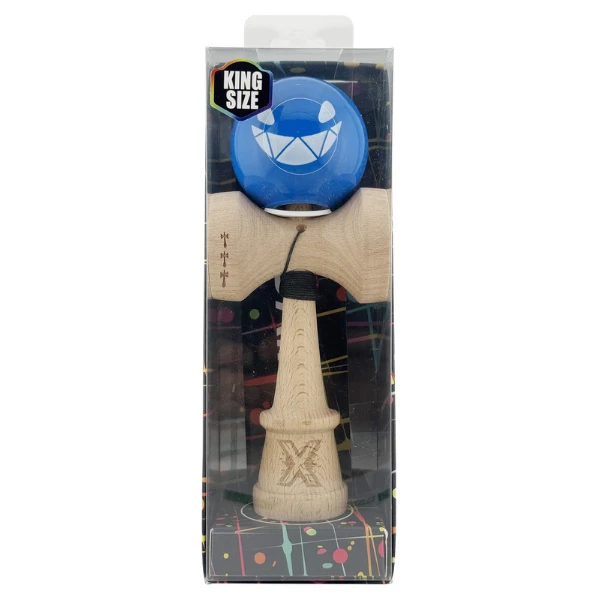 «kendama super sticky x original», rulment metalic, ața 62/65 cm, king size 7.5 x 6 x 18 cm, "crazy smile" 3