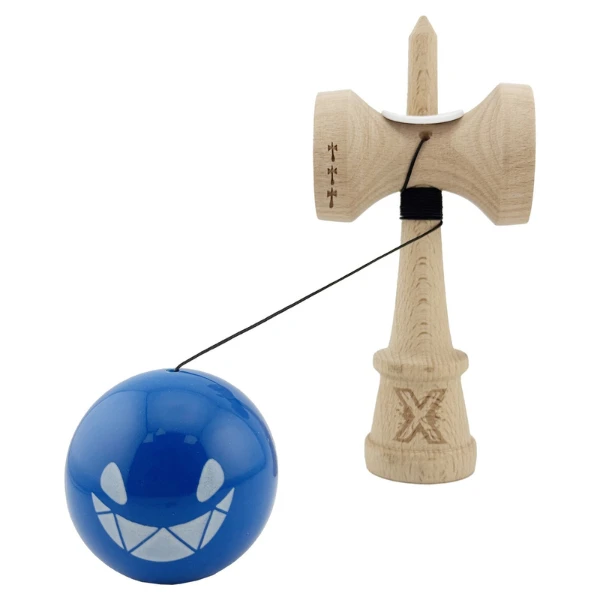 «kendama super sticky x original», rulment metalic, ața 62/65 cm, king size 7.5 x 6 x 18 cm, "crazy smile" 6