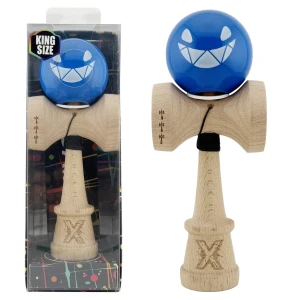 «kendama super sticky x original», rulment metalic, ața 62/65 cm, king size 7.5 x 6 x 18 cm, "crazy smile"