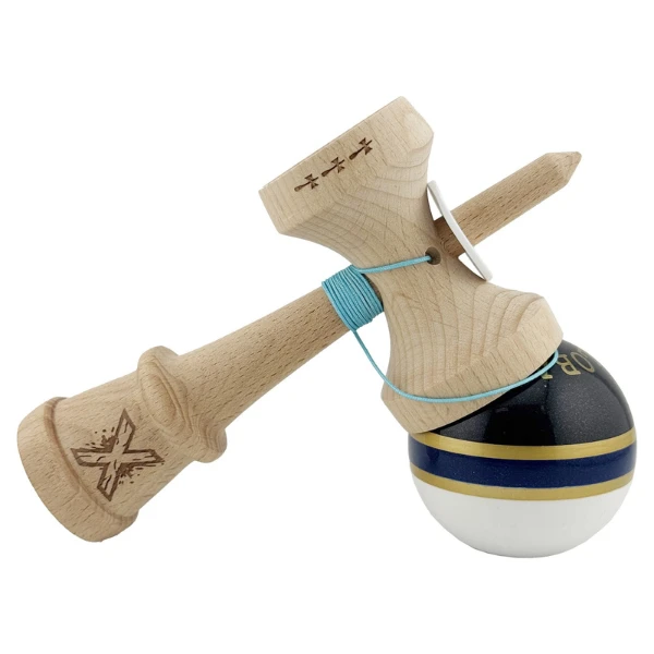 «kendama royal spike x original», profesională, rulment metalic, ața 62/65 cm, ultra aderent, king size 7.5 x 6 x 18 cm, inel albastru inchis 4