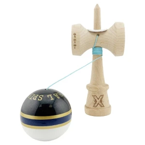 «kendama royal spike x original», profesională, rulment metalic, ața 62/65 cm, ultra aderent, king size 7.5 x 6 x 18 cm, inel albastru inchis Thumbnail 5