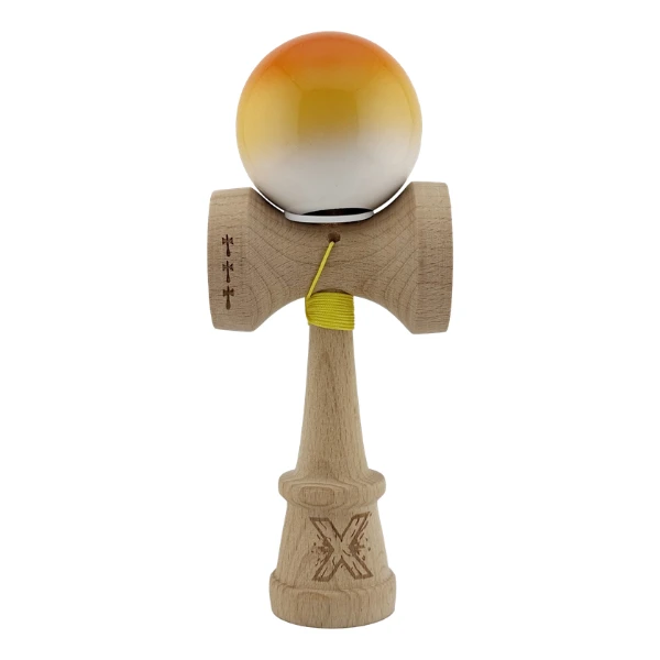 «kendama super sticky x original», rulment metalic, ața 62/65 cm, king size 7.5 x 6 x 18 cm, „gradient portocaliu" 2