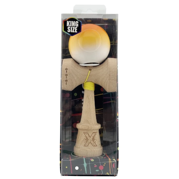 «kendama super sticky x original», rulment metalic, ața 62/65 cm, king size 7.5 x 6 x 18 cm, „gradient portocaliu" 3