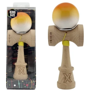 «kendama super sticky x original», rulment metalic, ața 62/65 cm, king size 7.5 x 6 x 18 cm, „gradient portocaliu"