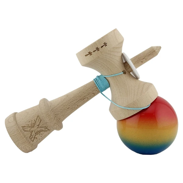 «kendama super sticky x original», rulment metalic, ața 62/65 cm, king size 7.5 x 6 x 18 cm, „gradient" 6