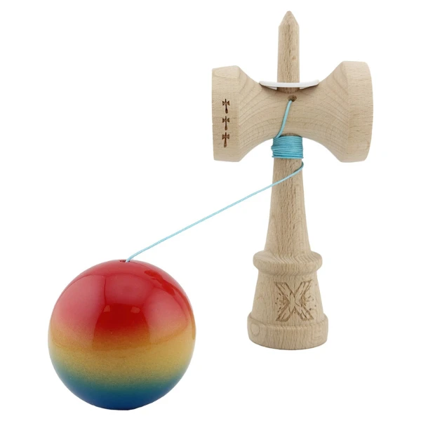 «kendama super sticky x original», rulment metalic, ața 62/65 cm, king size 7.5 x 6 x 18 cm, „gradient" 7