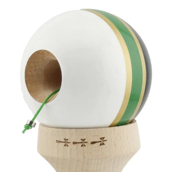 «kendama royal spike x original», profesională, rulment metalic, ața 62/65 cm, ultra aderent, king size 7.5 x 6 x 18 cm, inel verde 9