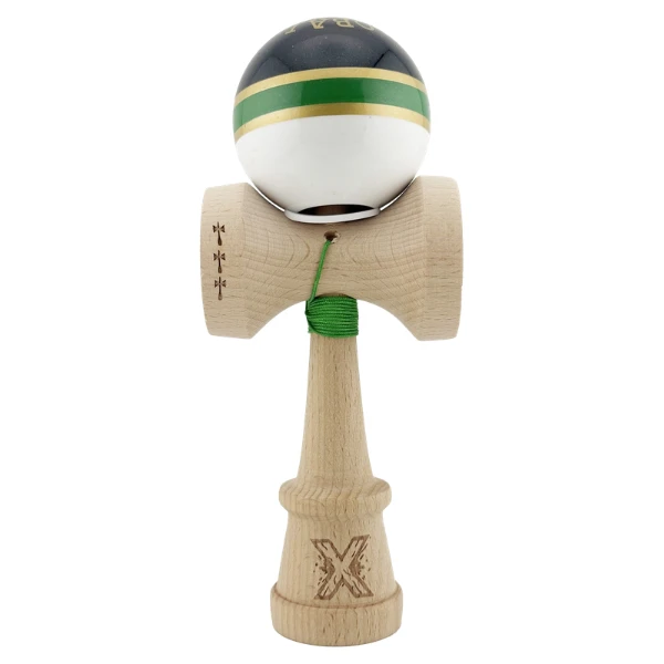 «kendama royal spike x original», profesională, rulment metalic, ața 62/65 cm, ultra aderent, king size 7.5 x 6 x 18 cm, inel verde 2