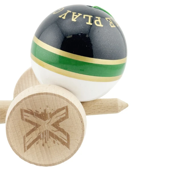 «kendama royal spike x original», profesională, rulment metalic, ața 62/65 cm, ultra aderent, king size 7.5 x 6 x 18 cm, inel verde 5