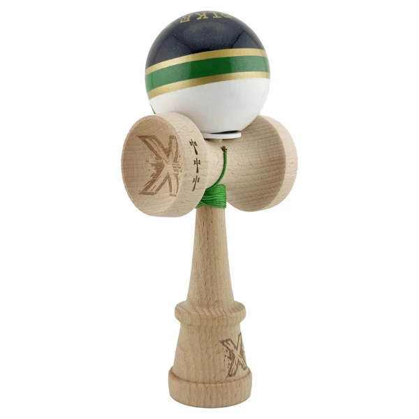 «kendama royal spike x original», profesională, rulment metalic, ața 62/65 cm, ultra aderent, king size 7.5 x 6 x 18 cm, inel verde 11