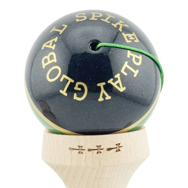 «kendama royal spike x original», profesională, rulment metalic, ața 62/65 cm, ultra aderent, king size 7.5 x 6 x 18 cm, inel verde 4