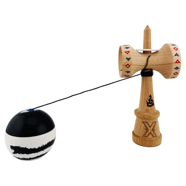«kendama super sticky x original», rulment metalic, ața 62/65 cm, king size 7.5 x 6 x 18 cm, „dragon" 7