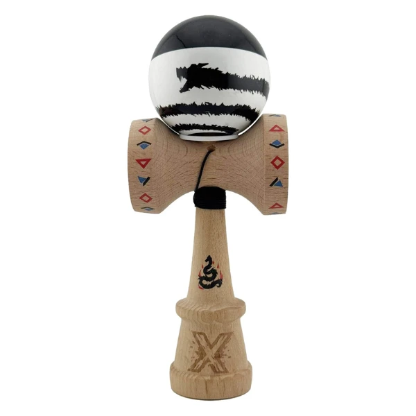 «kendama super sticky x original», rulment metalic, ața 62/65 cm, king size 7.5 x 6 x 18 cm, „dragon" 2
