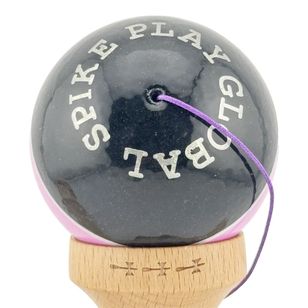 «kendama royal spike x original», profesională, rulment metalic, ața 55 cm, ultra aderent, 7 x 6 x 18 cm, negru-roz-alb 8