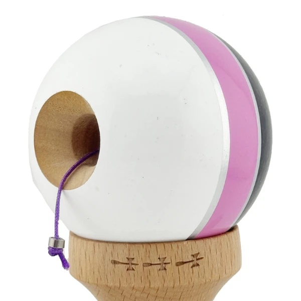 «kendama royal spike x original», profesională, rulment metalic, ața 55 cm, ultra aderent, 7 x 6 x 18 cm, negru-roz-alb 7