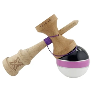 «kendama royal spike x original», profesională, rulment metalic, ața 55 cm, ultra aderent, 7 x 6 x 18 cm, negru-roz-alb Thumbnail 4