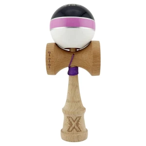 «kendama royal spike x original», profesională, rulment metalic, ața 55 cm, ultra aderent, 7 x 6 x 18 cm, negru-roz-alb Thumbnail 2