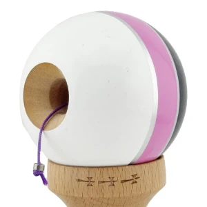 «kendama royal spike x original», profesională, rulment metalic, ața 55 cm, ultra aderent, 7 x 6 x 18 cm, negru-roz-alb Thumbnail 7