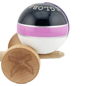 «kendama royal spike x original», profesională, rulment metalic, ața 55 cm, ultra aderent, 7 x 6 x 18 cm, negru-roz-alb Thumbnail 9