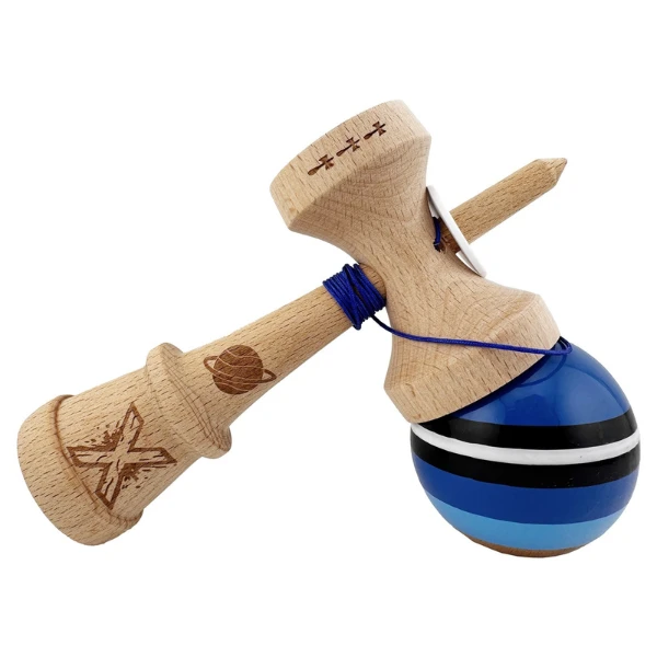 «kendama super sticky x original», rulment metalic, ața 62/65 cm, king size 7.5 x 6 x 18 cm, „saturn" 11