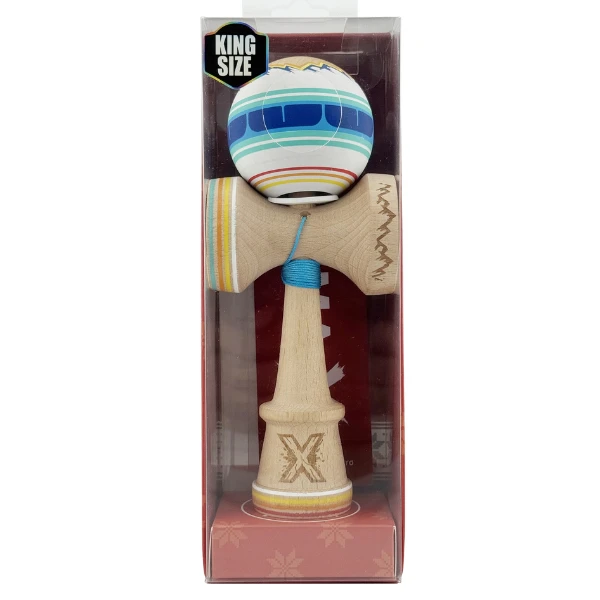 «kendama super sticky x original», rulment metalic, ața 62/65 cm, king size 7.5 x 6 x 18 cm, „munți" 3