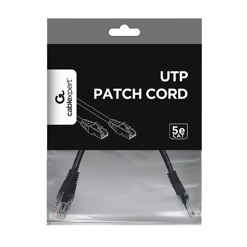Patch cord cablexpert pp12-0.25m/bk, cat5e utp, 0,25m, negru 3
