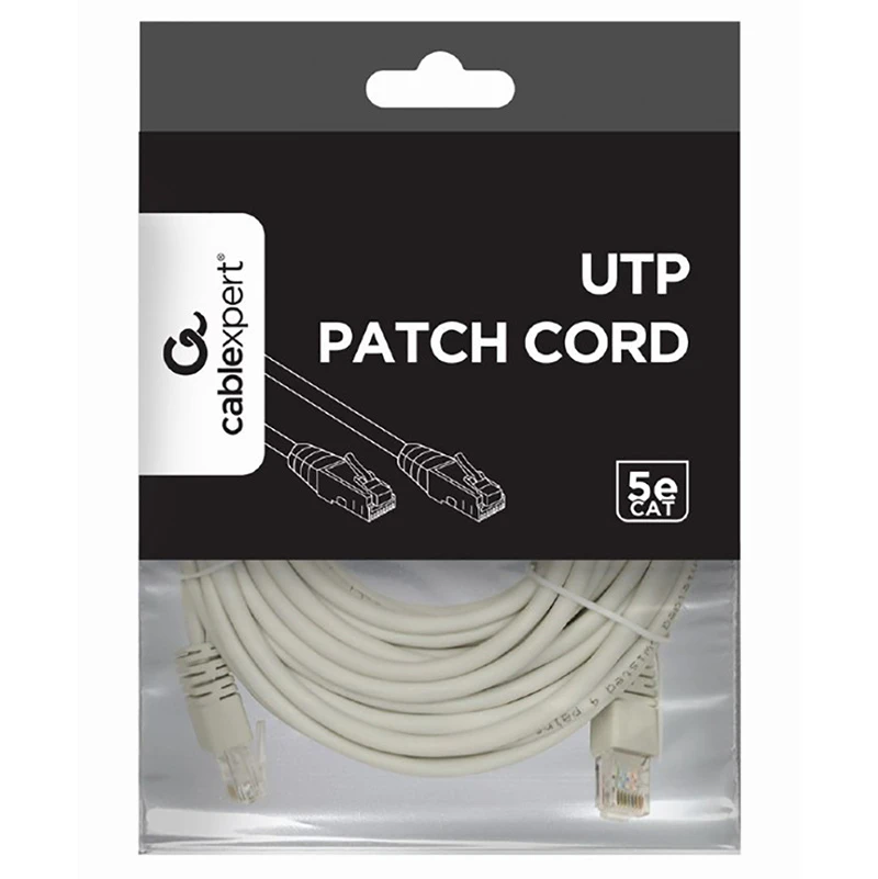 Patch cord cablexpert pp12-10m, cat5e utp, 10m, gri 5