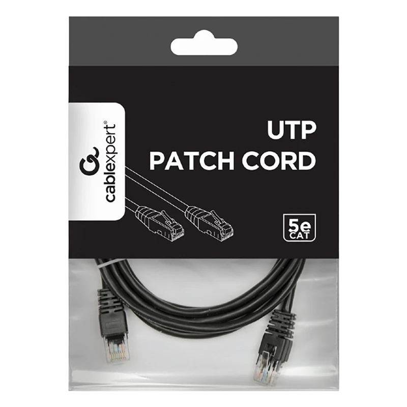 Patch cord cablexpert pp12-2m/bk, cat5e utp, 2m, negru 6
