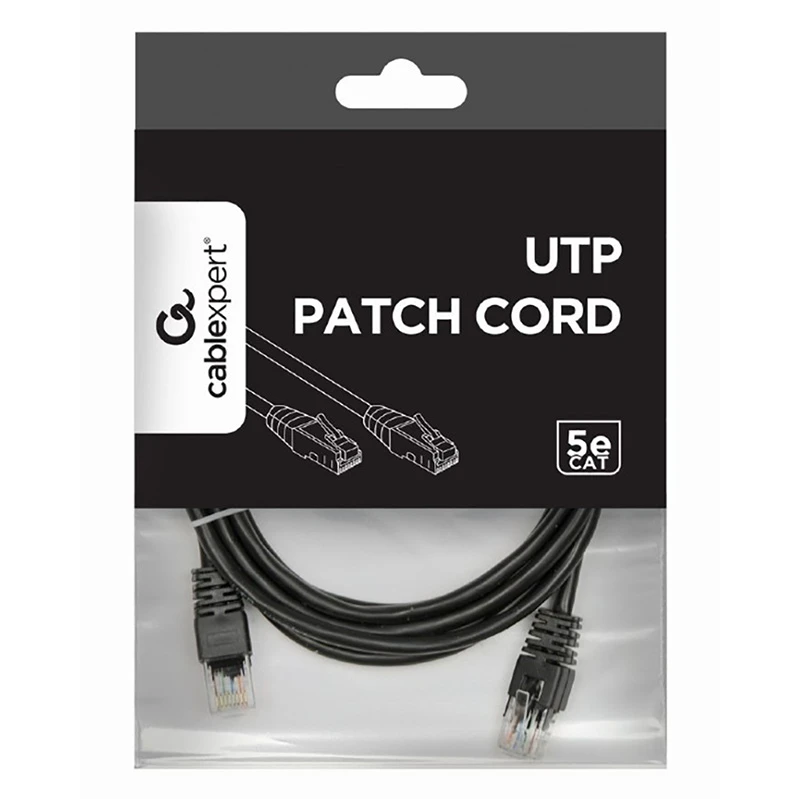 Patch cord cablexpert pp12-2m/bk, cat5e utp, 2m, negru 2