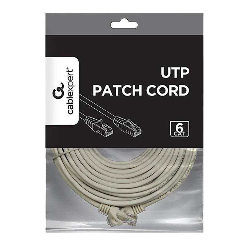 Патч-корд cablexpert pp6u-10m, cat6 utp, 10м, серый 2