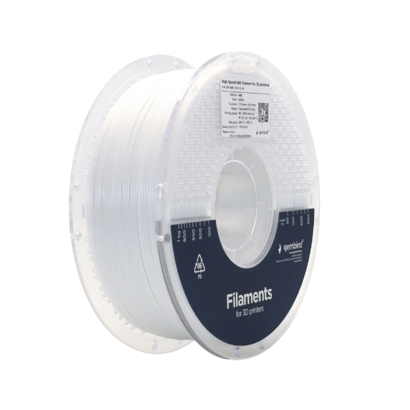 Filament pentru imprimantă 3d gembird 3dp-abs1.75hy-01-w, abs, alb, 1.75 mm, 1kg 3